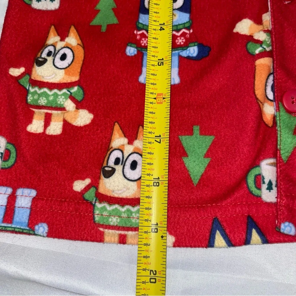 Bluey Christmas Fleece Pajamas Set Red Holiday Bingo Boys Girls Size 12